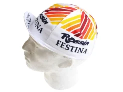Vintage Cycling Cap - Rossin Festina - Weiss -Fahrradausrüstung 0024242 vintage cycling caps rossin festina