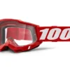 100% Accuri 2 OTG Goggle - Clear Lens - Neon Red
