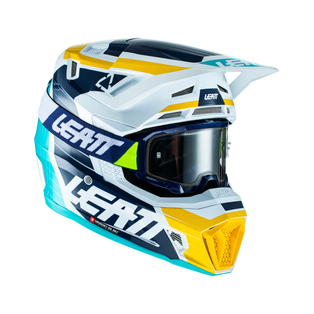 LEATT Helm Inkl. Brille 8.5 V22 Graphic Blau-weiss-gelb 2 LEATT Helm Inkl. Brille 8.5 V22 Graphic Blau-weiss-gelb – Bild 2