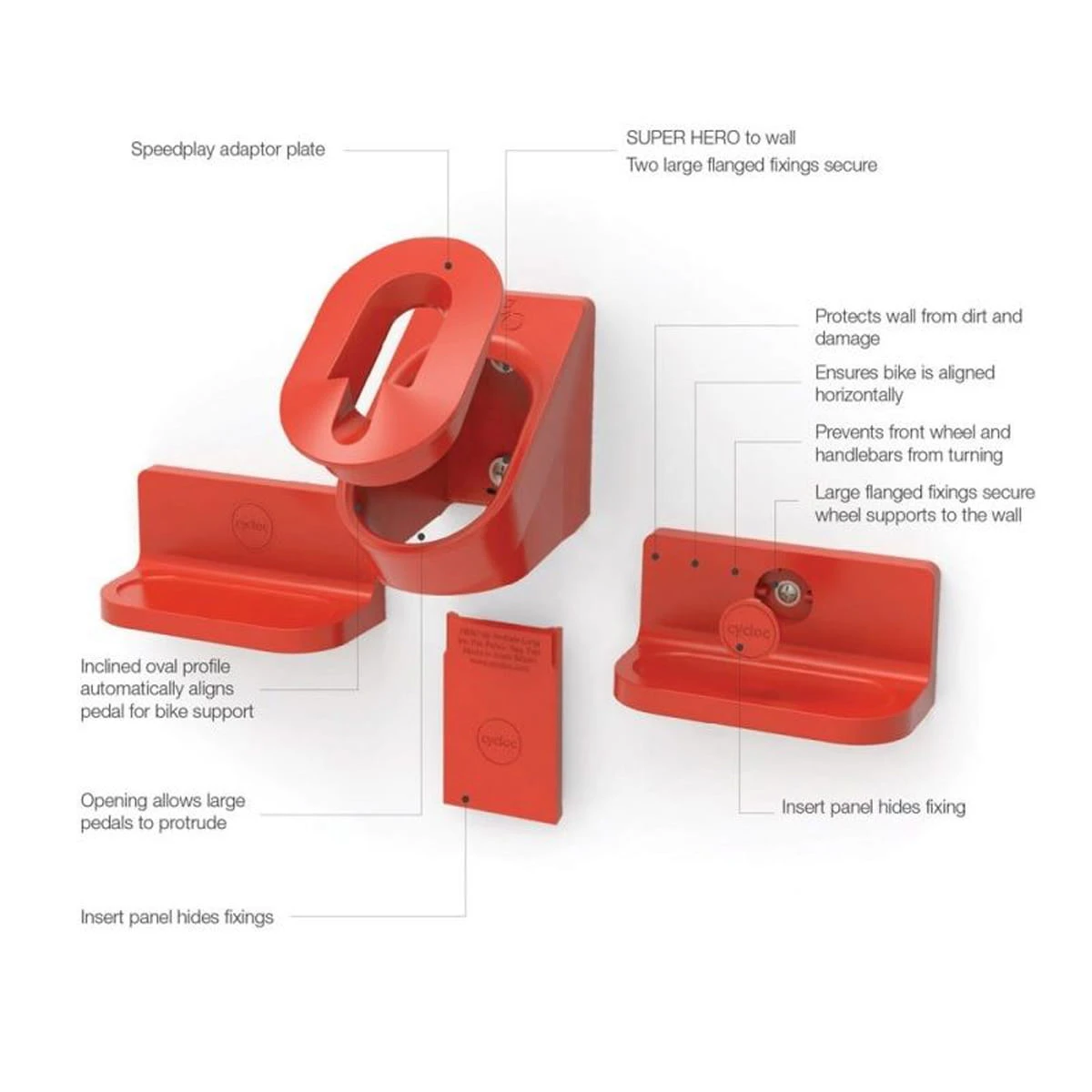 Cycloc Superhero Fahrradhalterung - Rot 2 Cycloc Superhero Fahrradhalterung - Rot – Bild 2