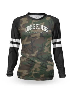 LOOSE RIDERS Womens Technical Jersey Long Sleeves - Heritage Camo