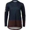 POC Women's MTB Pure LS Jersey - Turmaline Navy/Axinite Brown
