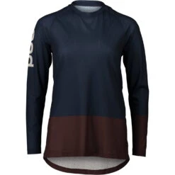 POC Women's MTB Pure LS Jersey - Turmaline Navy/Axinite Brown